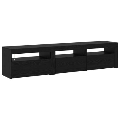 TV Cabinet 2 pcs Black Oak 180 x 35 x 40 cm Engineered Wood
