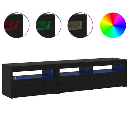 TV Cabinet 2 pcs Black Oak 180 x 35 x 40 cm Engineered Wood