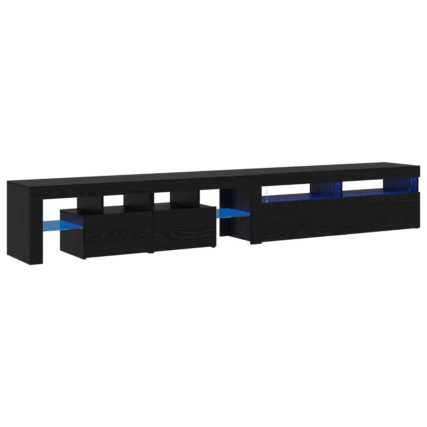 TV Cabinet 2 pcs Black Oak 260 x 37 x 40 cm Engineered Wood