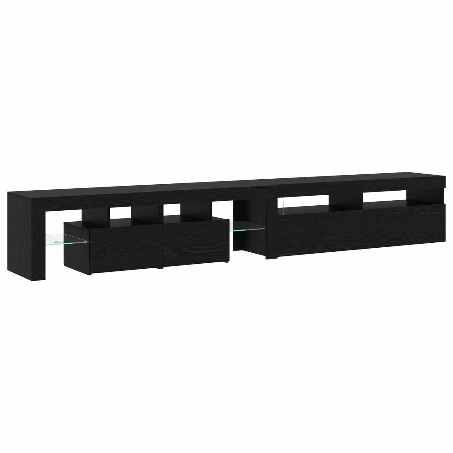 TV Cabinet 2 pcs Black Oak 260 x 37 x 40 cm Engineered Wood