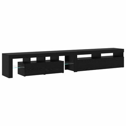 TV Cabinet 2 pcs Black Oak 260 x 37 x 40 cm Engineered Wood