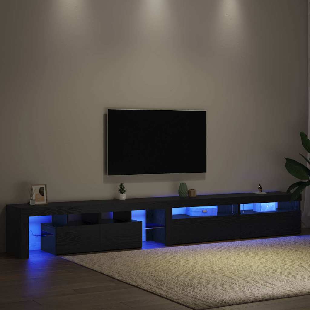 TV Cabinet 3 pcs Black Oak 290 x 36.5 x 40 cm Engineered Wood