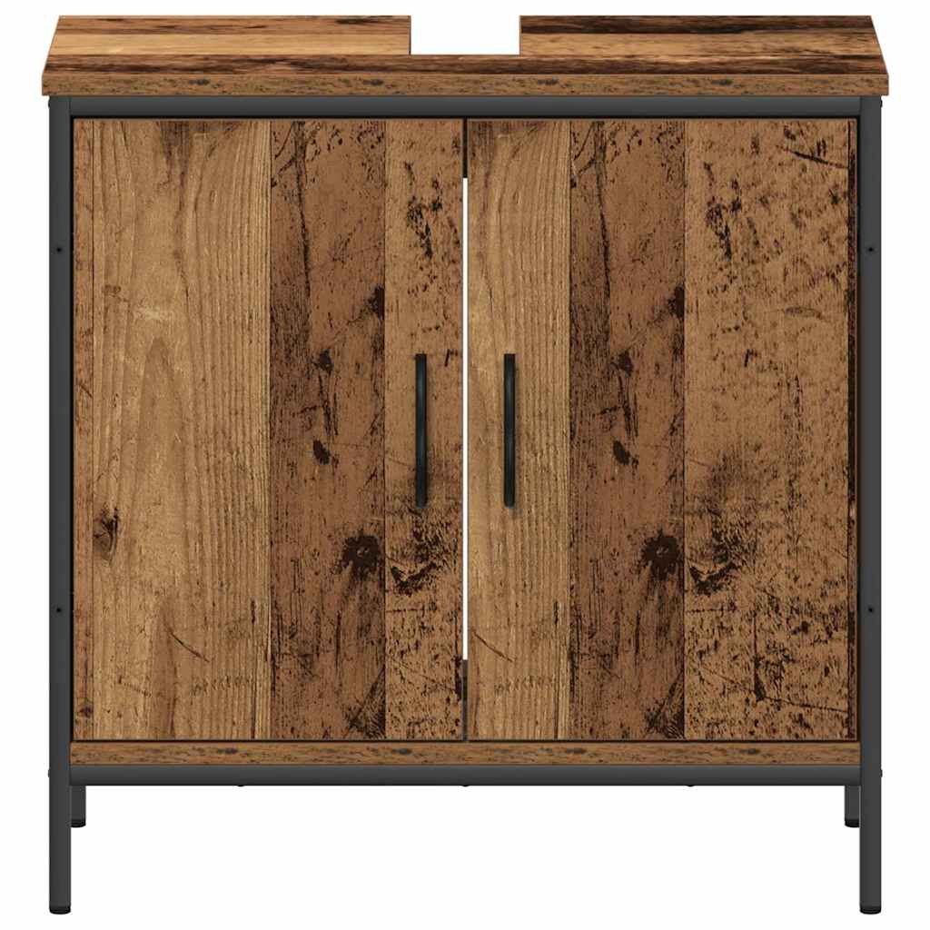 Bathroom Furniture Set with Shelf 2 pcs Brown Engineered wood