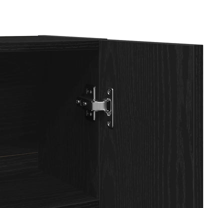 Washing Machine Cabinet 2 pcs Black Oak 70.5 x 71.5 x 181.5 cm
