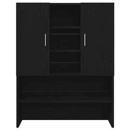 Washing Machine Cabinet 2 pcs Black Oak 70.5 x 71.5 x 181.5 cm