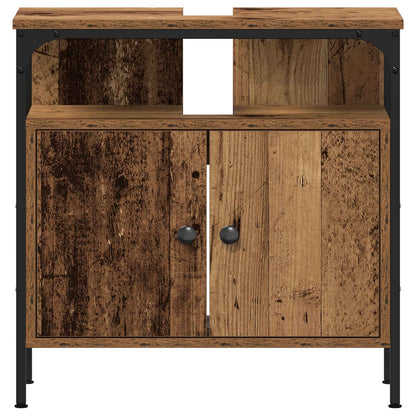 Bathroom Furniture Set with Shelf 2 pcs Brown Engineered wood