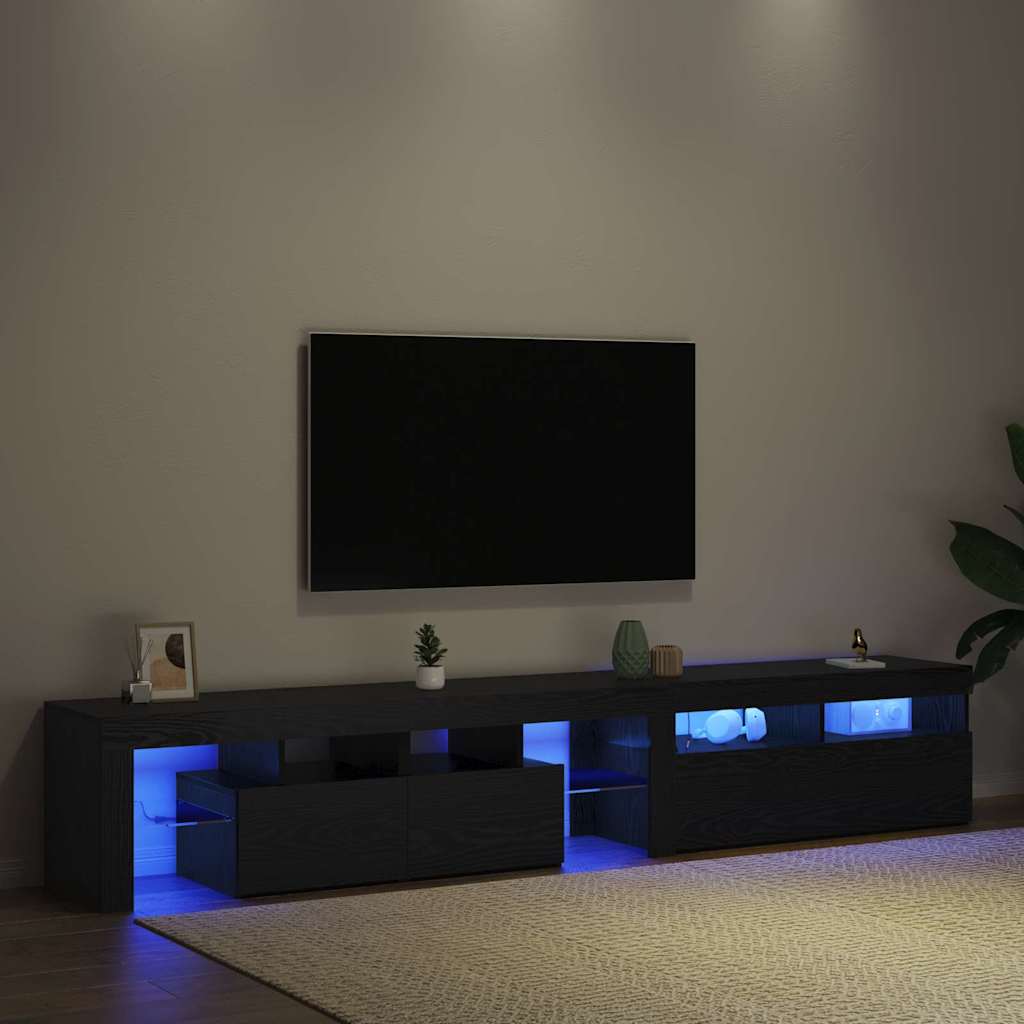 TV Cabinet 2 pcs Black Oak 230 x 36.5 x 40 cm Engineered Wood