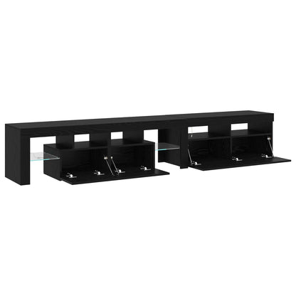 TV Cabinet 2 pcs Black Oak 230 x 36.5 x 40 cm Engineered Wood