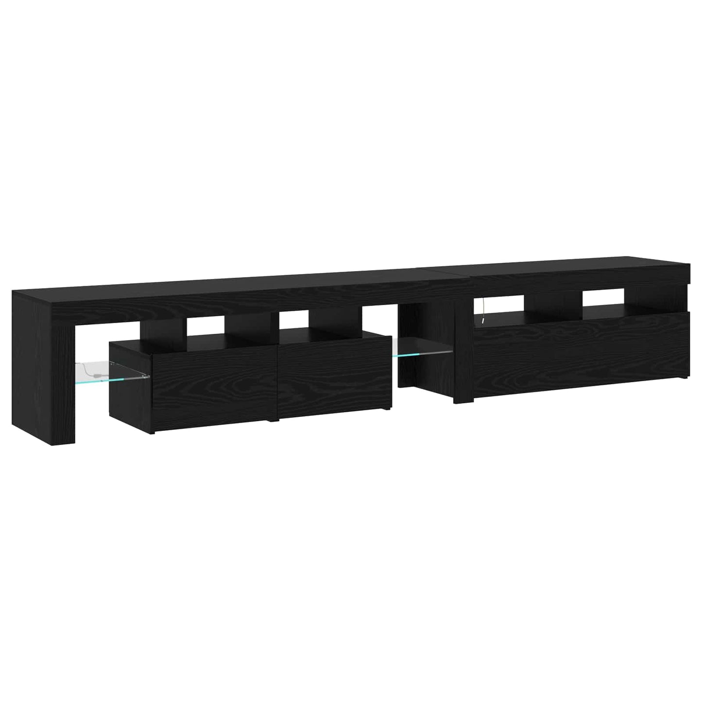 TV Cabinet 2 pcs Black Oak 230 x 36.5 x 40 cm Engineered Wood
