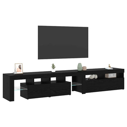 TV Cabinet 2 pcs Black Oak 230 x 36.5 x 40 cm Engineered Wood
