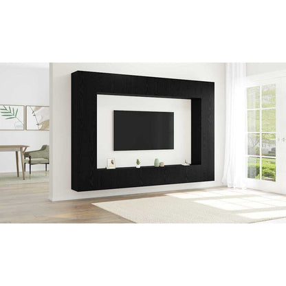 TV Cabinet Set 8 pcs Black Oak 100 x 30 x 30 cm Engineered Wood
