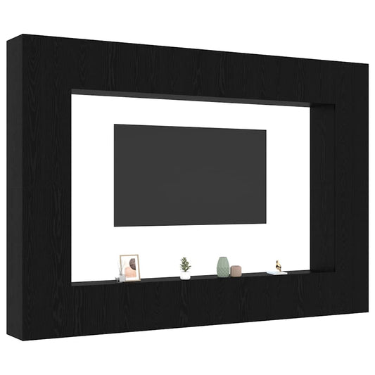TV Cabinet Set 8 pcs Black Oak 100 x 30 x 30 cm Engineered Wood