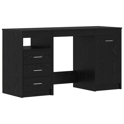 Desk Black Oak Engineered Wood 140 x 50 x 76 cm 2 pcs