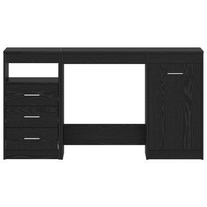 Desk Black Oak Engineered Wood 140 x 50 x 76 cm 2 pcs