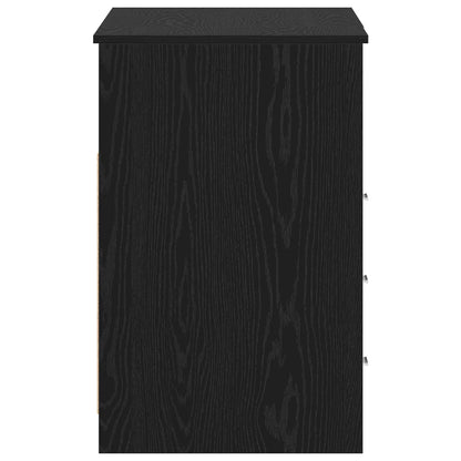 Desk with Door 2 pcs Black Oak 140 x 50 x 76 cm Engineered Wood