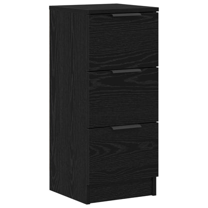 Sideboard with Drawer 3 pcs Black Oak Engineered Wood