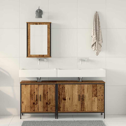 Bathroom Vanity Units with Shelf 3 pcs Brown Engineered wood