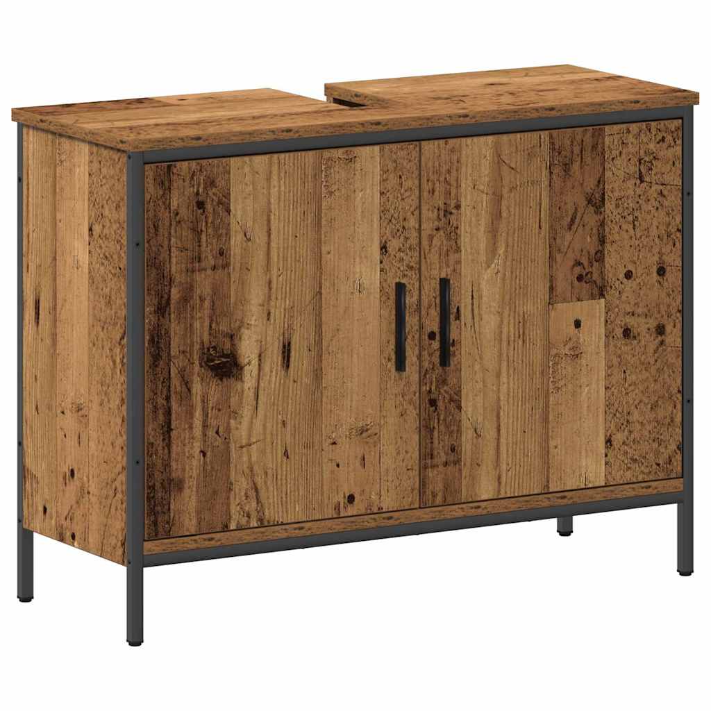 Bathroom Vanity Units with Shelf 3 pcs Brown Engineered wood