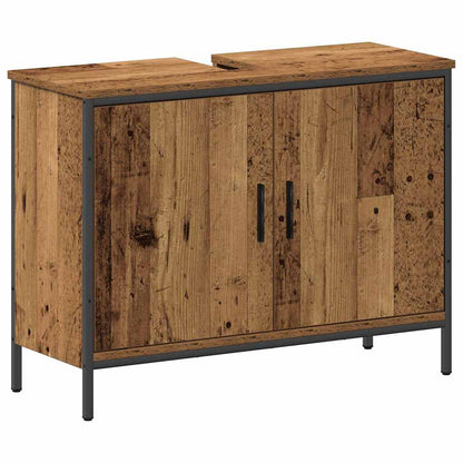 Bathroom Vanity Units with Shelf 3 pcs Brown Engineered wood