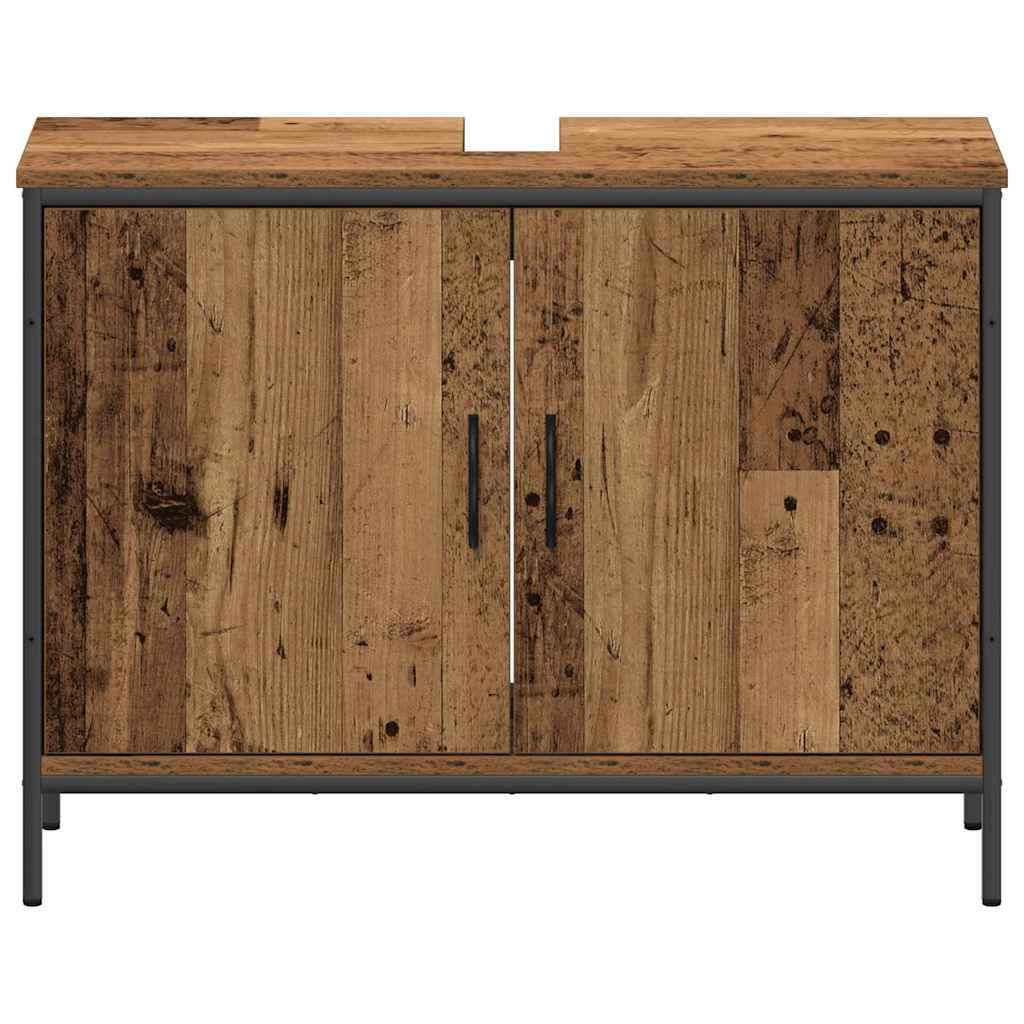 Bathroom Vanity Units with Shelf 3 pcs Brown Engineered wood