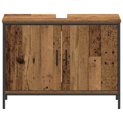 Bathroom Vanity Units with Shelf 3 pcs Brown Engineered wood