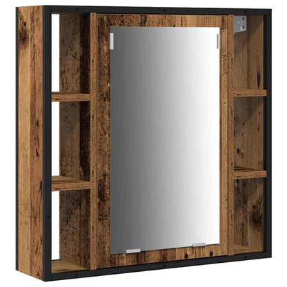 Bathroom Furniture Set with Door 3 pcs Old Wood Engineered Wood