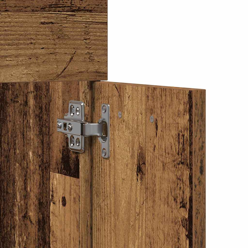 Bathroom Furniture Set with Door 4 pcs Old Wood Engineered Wood