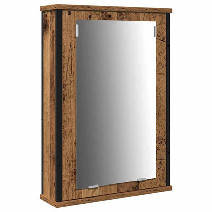 Bathroom Furniture Set with Door 3 pcs Old wood Engineered wood