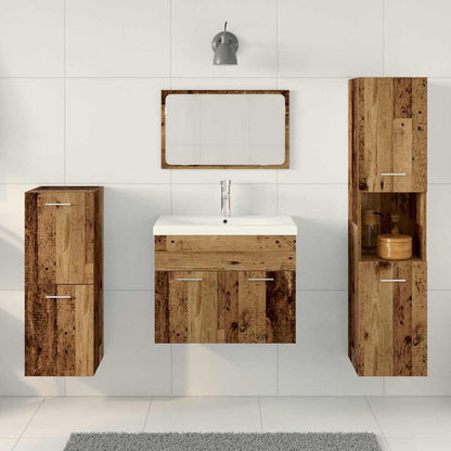 Bathroom Furniture Set 4 pcs Old Wood Engineered Wood