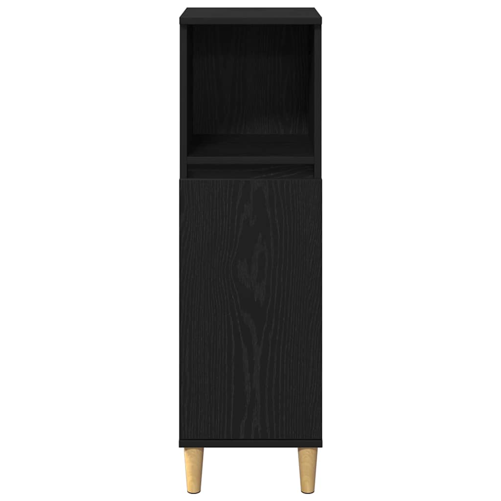 Bathroom Furniture Set with Storage 3 pcs Black Engineered wood