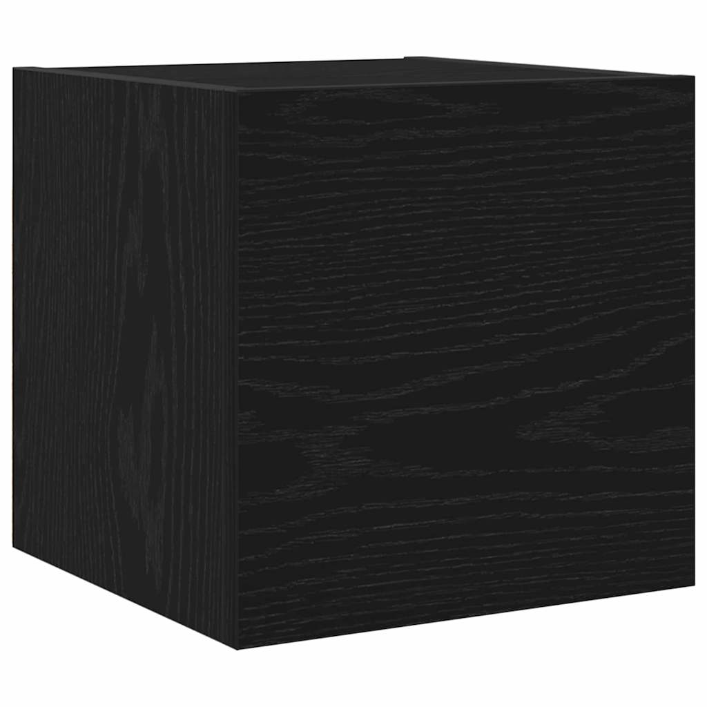 TV Cabinet Set 8 pcs Black Oak Engineered Wood