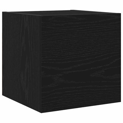 TV Cabinet Set 8 pcs Black Oak Engineered Wood