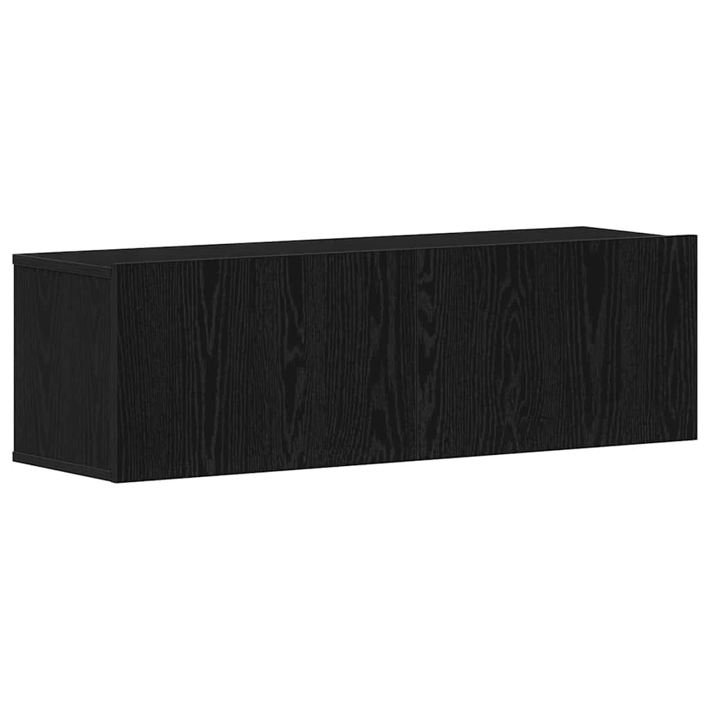 TV Cabinet Set 8 pcs Black Oak Engineered Wood