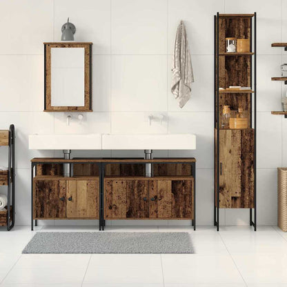 Bathroom Furniture Set with Door 4 pcs Old Wood Engineered Wood