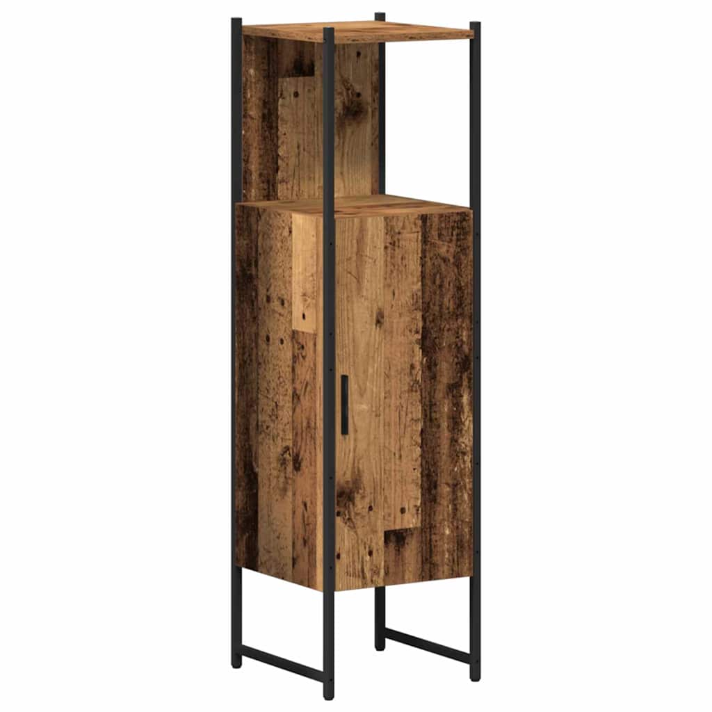Bathroom Furniture Set with Door 4 pcs Old Wood Engineered Wood