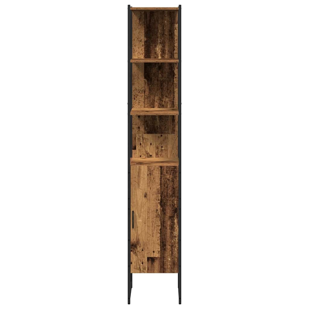 Bathroom Furniture Set with Door 4 pcs Old Wood Engineered Wood