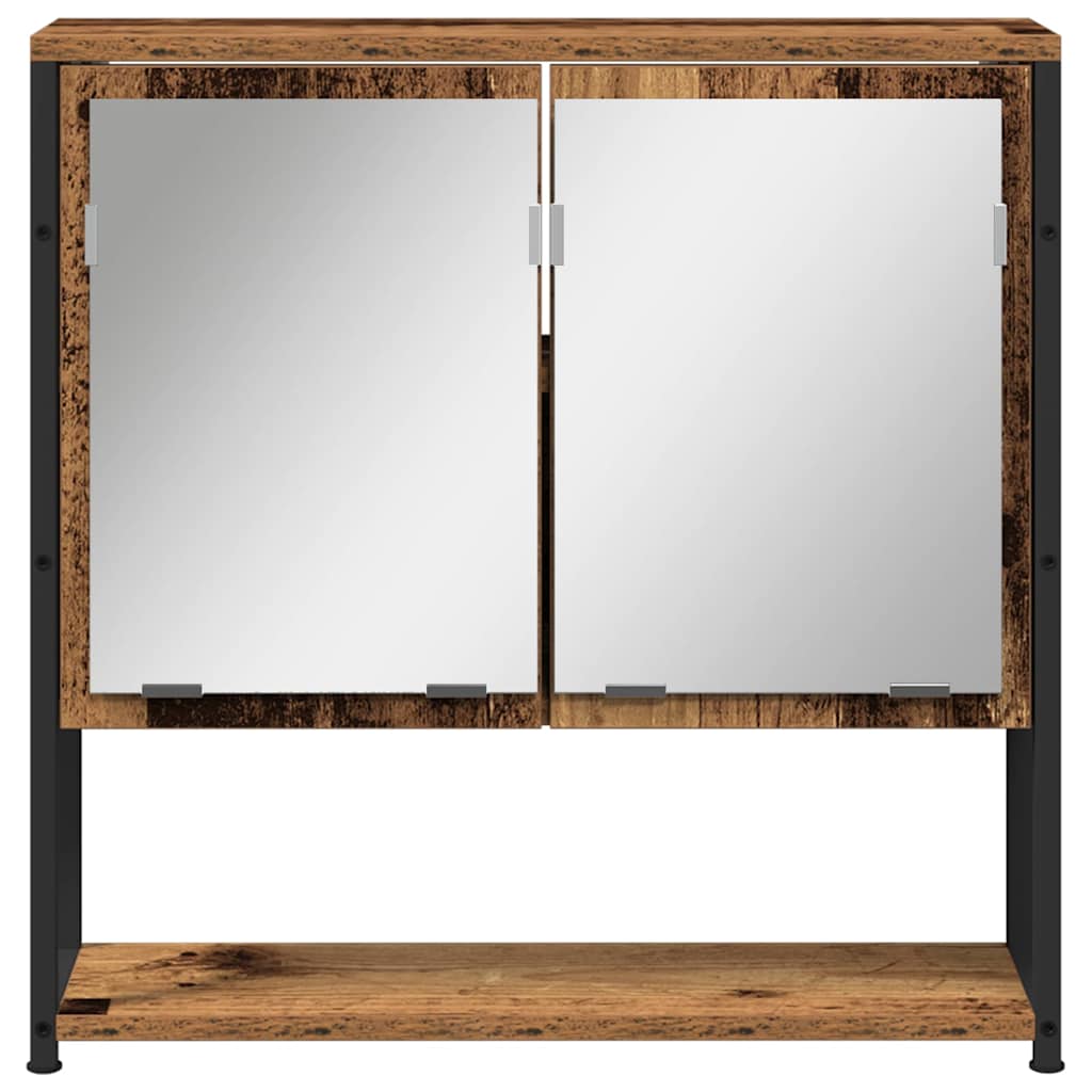 Bathroom Furniture Set with Door 4 pcs Old Wood Engineered Wood