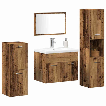 Bathroom Furniture Set 5 pcs Brown Engineered Wood