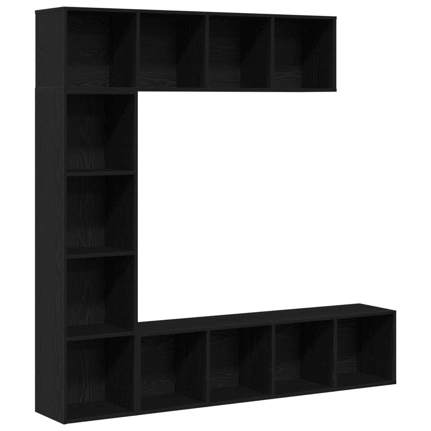 Bookshelf 3 pcs Black Oak 36 x 30 x 143 cm Engineered Wood