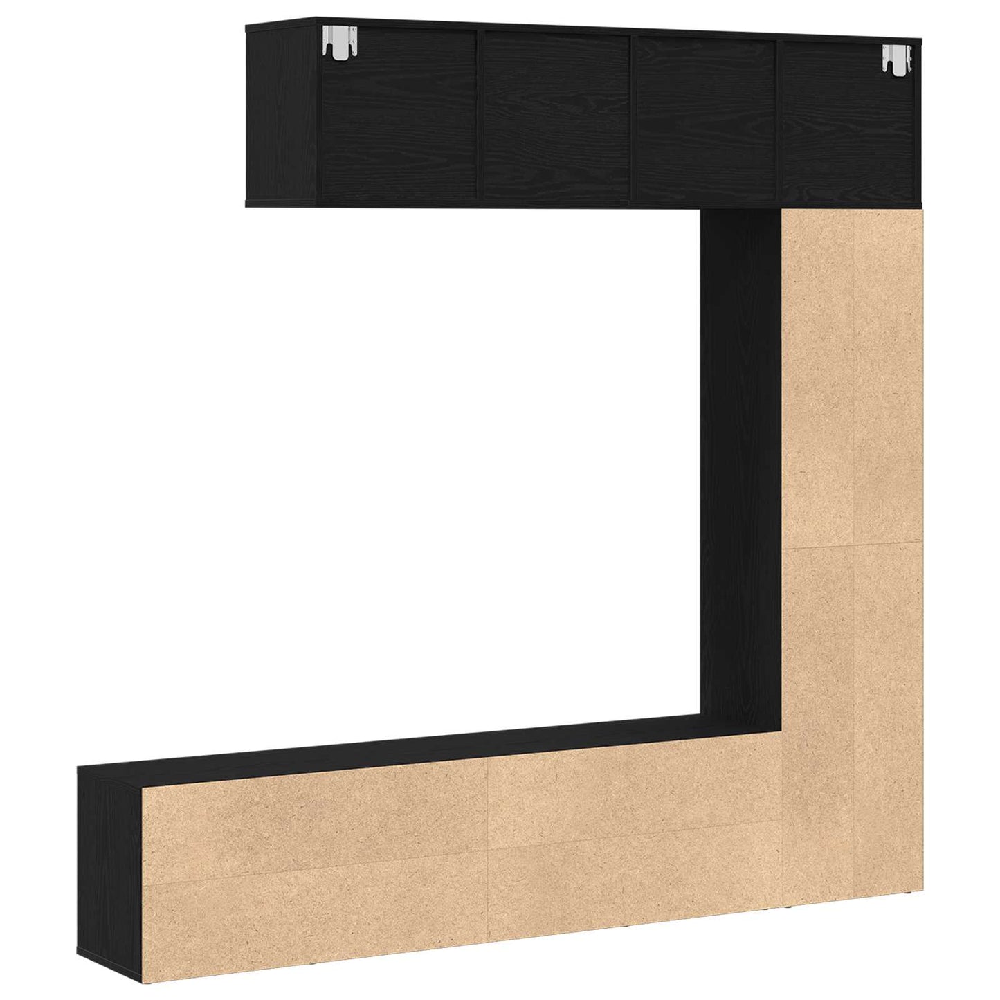 Bookshelf 3 pcs Black Oak 36 x 30 x 143 cm Engineered Wood