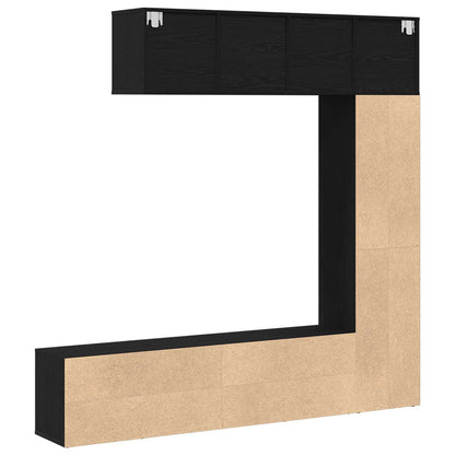 Bookshelf 3 pcs Black Oak 36 x 30 x 143 cm Engineered Wood
