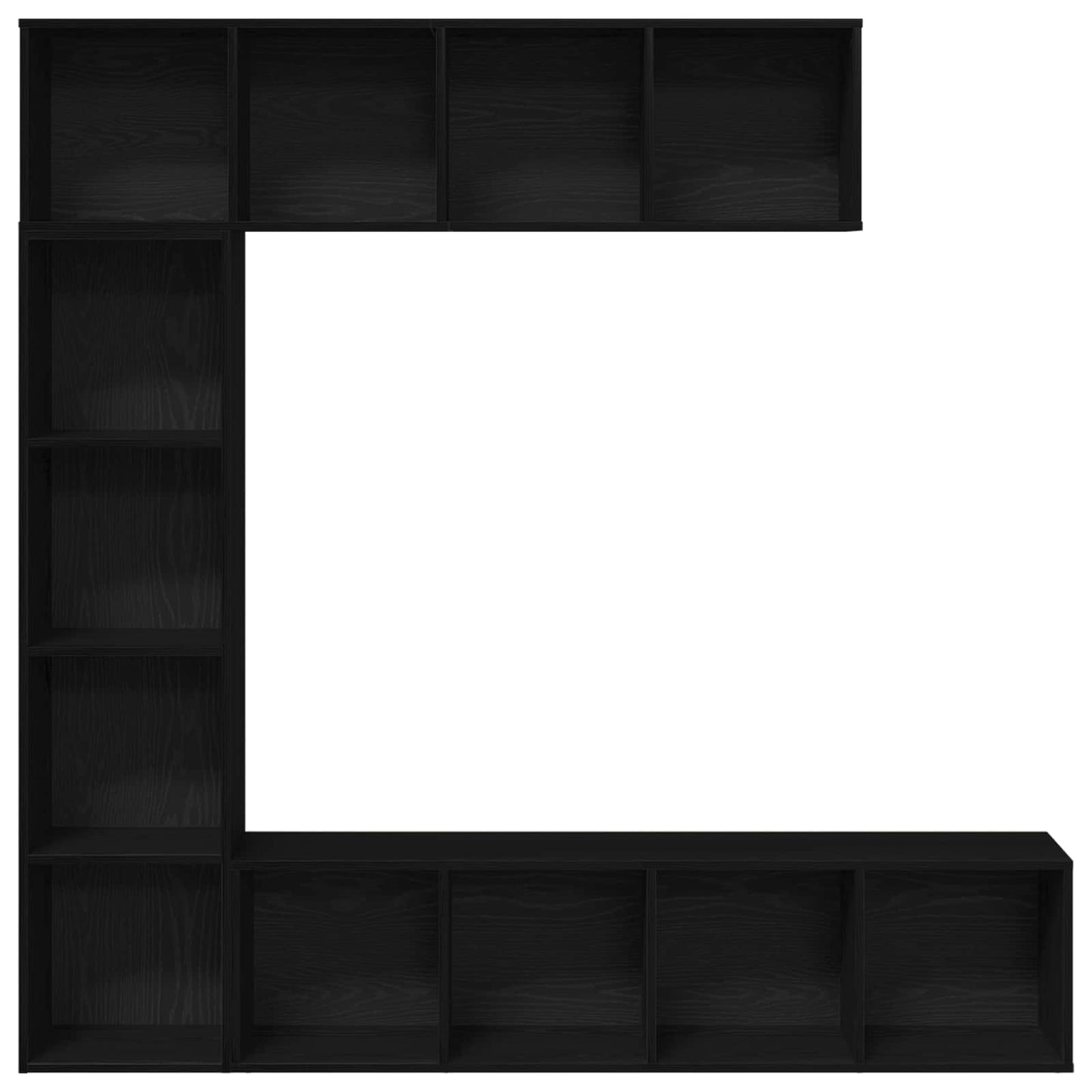 Bookshelf 3 pcs Black Oak 36 x 30 x 143 cm Engineered Wood