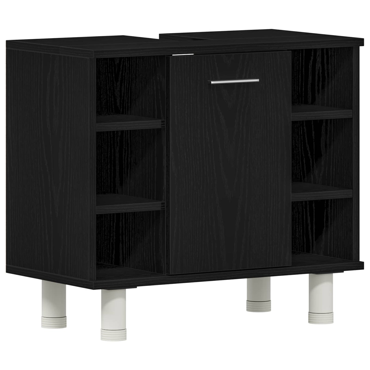 Bathroom Furniture Set with Shelf 3 pcs Black 30 x 30 x 99.5 cm
