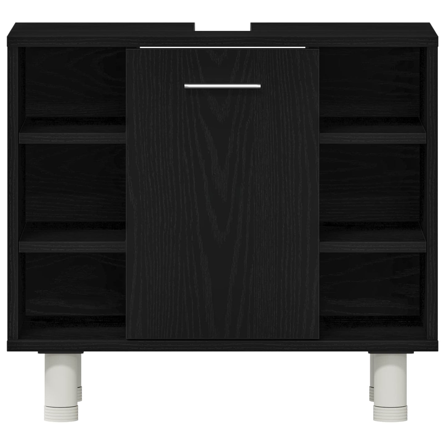 Bathroom Furniture Set with Shelf 3 pcs Black 30 x 30 x 99.5 cm