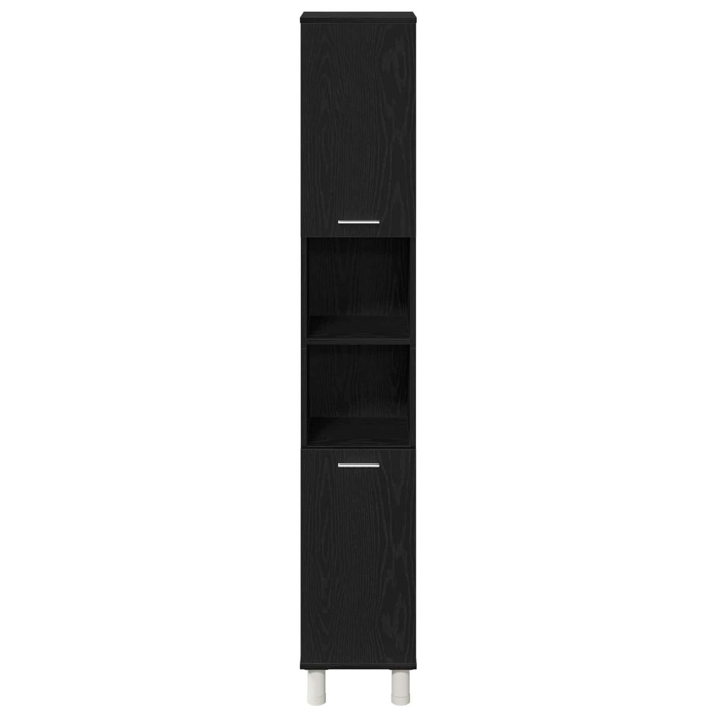 Bathroom Furniture Set with Door 3 pcs Black 30 x 30 x 179.5 cm