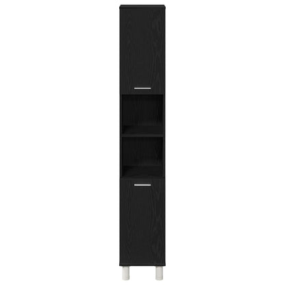Bathroom Furniture Set with Door 3 pcs Black 30 x 30 x 179.5 cm