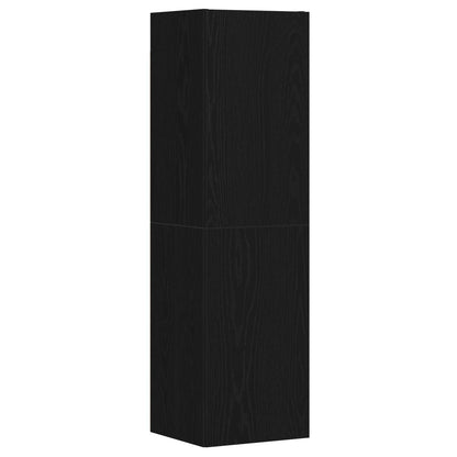 TV Cabinet Set Wall-mounted 4 pcs Black Oak 130.5 x 30 x 140 cm