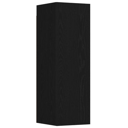 TV Cabinet Set Wall-mounted 3 pcs Black Oak 130.5 x 30 x 140 cm