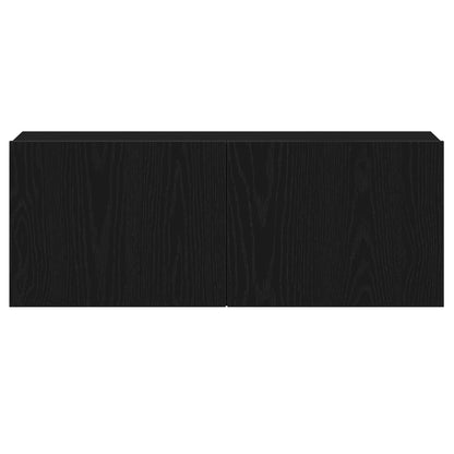 TV Cabinet Set Wall-mounted 3 pcs Black Oak 130.5 x 30 x 140 cm