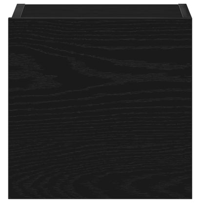 TV Cabinet Set Wall-mounted 3 pcs Black Oak 130.5 x 30 x 140 cm
